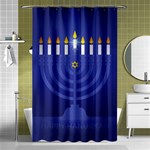 blue happy hannukah Shower Curtain 48  x 72  (Small)