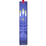 blue happy hannukah Large Book Mark