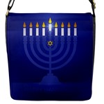 blue happy hannukah Flap Closure Messenger Bag (S)