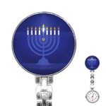 blue happy hannukah Stainless Steel Nurses Watch