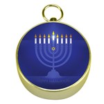 blue happy hannukah Gold Compass