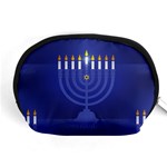 blue happy hannukah Accessory Pouch (Medium)