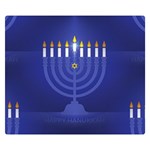 blue happy hannukah Double Sided Flano Blanket (Small)