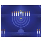 blue happy hannukah Double Sided Flano Blanket (Medium)