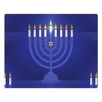 blue happy hannukah Double Sided Flano Blanket (Large)