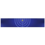 blue happy hannukah Flano Scarf (Small)