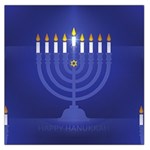 blue happy hannukah Large Satin Scarf (Square)