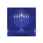 blue happy hannukah Satin Bandana Scarf