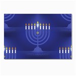 blue happy hannukah Postcard 5  x 7 