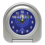 blue happy hannukah Travel Alarm Clock