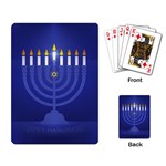 blue happy hannukah Playing Cards Single Design