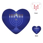 blue happy hannukah Playing Cards (Heart)