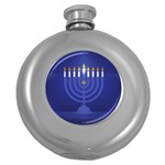 blue happy hannukah Hip Flask (5 oz)