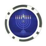 blue happy hannukah Poker Chip Card Guard