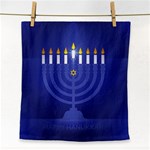 blue happy hannukah Face Towel