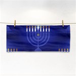 blue happy hannukah Hand Towel