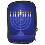 blue happy hannukah Compact Camera Leather Case