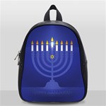 blue happy hannukah School Bag (Small)