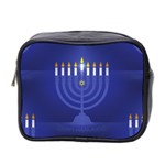 blue happy hannukah Mini Toiletries Bag (Two Sides)