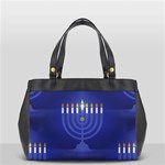 blue happy hannukah Oversize Office Handbag