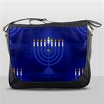 blue happy hannukah Messenger Bag