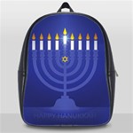 blue happy hannukah School Bag (XL)