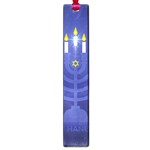 blue happy hannukah Large Book Mark