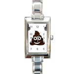 Funny Poop Emoji Rectangle Italian Charm Watch