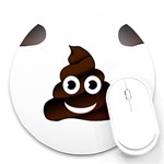 Funny Poop Emoji Round Mousepad