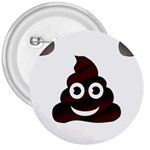 Funny Poop Emoji 3  Button