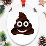 Funny Poop Emoji Ornament (Oval)