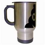 Funny Poop Emoji Travel Mug (Silver Gray)