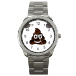 Funny Poop Emoji Sport Metal Watch