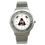 Funny Poop Emoji Stainless Steel Watch