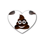 Funny Poop Emoji Rubber Coaster (Heart)