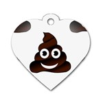 Funny Poop Emoji Dog Tag Heart (One Side)