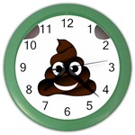 Funny Poop Emoji Color Wall Clock