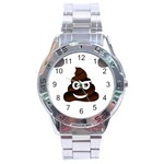 Funny Poop Emoji Stainless Steel Analogue Watch