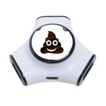 Funny Poop Emoji 3-Port USB Hub