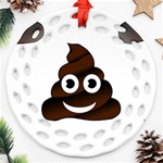 Funny Poop Emoji Ornament (Round Filigree)