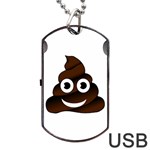 Funny Poop Emoji Dog Tag USB Flash (One Side)