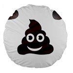 Funny Poop Emoji Large 18  Premium Round Cushion 