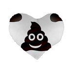 Funny Poop Emoji Standard 16  Premium Heart Shape Cushion 