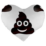 Funny Poop Emoji Large 19  Premium Heart Shape Cushion