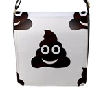 Funny Poop Emoji Flap Closure Messenger Bag (L)