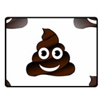 Funny Poop Emoji Double Sided Fleece Blanket (Small)