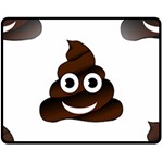 Funny Poop Emoji Double Sided Fleece Blanket (Medium)