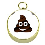 Funny Poop Emoji Gold Compass