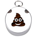 Funny Poop Emoji Silver Compass