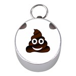 Funny Poop Emoji Silver Compass (Mini)